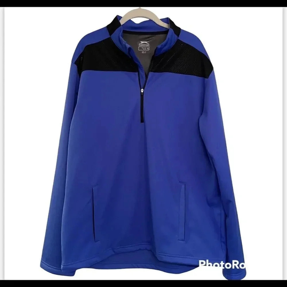 Slazenger Golf quarter zip sweatshirt Royal Black Men’s size XL Athleisure - Picture 2 of 8